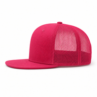 Urban Flex Structured Trucker Cap with Breathable Mesh & Pre-Curved Visor thumbnail 3 hot pink left