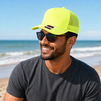 Ottocap 32285 A-Frame 5-Panel Mesh Back Trucker Hat thumbnail 96 neon yellow moodboard