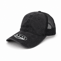 GTO Enzyme Washed Trucker Cap with Adjustable Mesh Back thumbnail 48 black angle