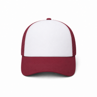 Rapper Flex High Crown Trucker Cap with Mesh Panels thumbnail 24 maroon hat white front front