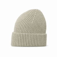 Premium Merino Wool Beanie with Cuff – Soft & Warm Knit Hat thumbnail 60 stone marle left