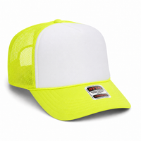 Ottocap 39165 High Crown Foam trucker with rope thumbnail 214 neon yellow white neon yellow angle