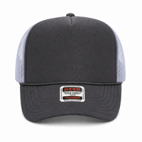 Ottocap 39165 High Crown Foam trucker with rope thumbnail 87 charcoal charcoal white front