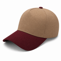 A Frame Flex Cap with Adjustable Snapback and Premium Cotton thumbnail 215 khakhi maroon angle