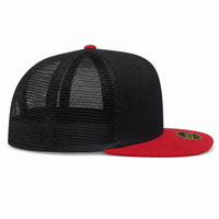 Urban Flex Twill Flat Peak Trucker Cap with Adjustable Snapback thumbnail 39 red/black right