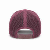 GTO Enzyme Washed Destroyed Trucker Cap with Mesh Back thumbnail 30 wine back