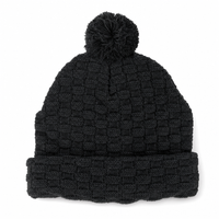 Pom Pom Beanie thumbnail 2 black front