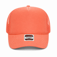 Ottocap 39165 High Crown Foam trucker with rope thumbnail 59 coral front