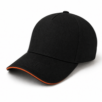 A Frame Sandwich Flex Cap with Premium Cotton and Adjustable Snapback thumbnail 35 black orange angle