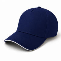 A Frame Sandwich Flex Cap with Premium Cotton and Adjustable Snapback thumbnail 42 navy white angle