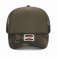 Ottocap 39165 High Crown Foam trucker with rope thumbnail 201 loden camo front
