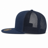 Urban Flex Twill Flat Peak Trucker Cap with Adjustable Snapback thumbnail 20 navy left