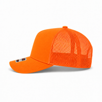 Ottocap 32285 A-Frame 5-Panel Mesh Back Trucker Hat thumbnail 83 neon orange left