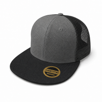Urban Flex Twill Flat Peak Trucker Cap with Adjustable Snapback thumbnail 11 black/grey angle