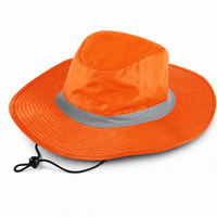 Hi Vis Reflector Safety Hat thumbnail 6 flouro orange angle