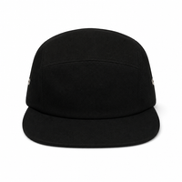 Flex R165 Premium Cotton 5-Panel Adjustable Cap thumbnail 2 black front