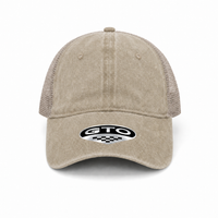 GTO Enzyme Washed Trucker Cap with Adjustable Mesh Back thumbnail 52 khakhi front