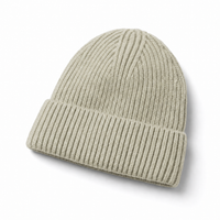Premium Merino Wool Beanie with Cuff – Soft & Warm Knit Hat thumbnail 63 stone marle angle