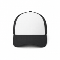 Rapper Flex High Crown Trucker Cap with Mesh Panels thumbnail 17 black hat white front front