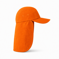 7504 Flex Cotton Legionnaire Caps with Adjustable Velcro Strap thumbnail 28 orange right