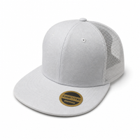 Urban Flex Twill Flat Peak Trucker Cap with Adjustable Snapback thumbnail 29 white angle