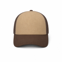 Rapper Flex High Crown Trucker Cap with Mesh Panels thumbnail 210 brown khakhi front