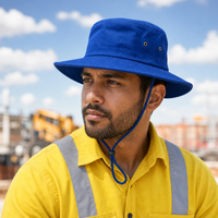 Brushed Heavy Cotton Wide Brim Hat with Adjustable Chin Strap thumbnail 55