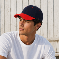 HBC Two-Tone Cap with Iconic Hudson's Bay Stripes thumbnail 42 navy/red moodboard