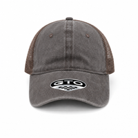 GTO Enzyme Washed Trucker Cap with Adjustable Mesh Back thumbnail 28 coffee front