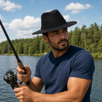 Collapsible Wide Brim Cotton Twill & Soft Mesh Hat thumbnail 7