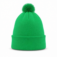 FLEX Acrylic POM POM BEANIE thumbnail 68 kelly green back