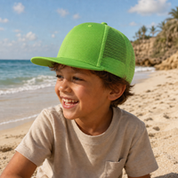 Urban Flex Twill Flat Peak Trucker Cap with Adjustable Snapback thumbnail 36 lime moodboard