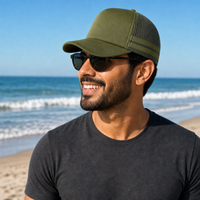 Flex Stripe A Frame High Profile Trucker Cap thumbnail 81 loden moodboard