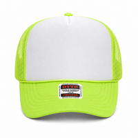 Ottocap 39165 High Crown Foam trucker with rope thumbnail 216 neon green white neon green front