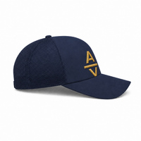 Rapper Flex High Crown Trucker Cap with Mesh Panels thumbnail 237 navy hat gold front right