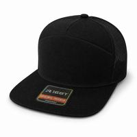 R168 Trucker Hat with Breathable Mesh and Adjustable Fit thumbnail 54 black angle