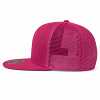 Urban Flex Twill Flat Peak Trucker Cap with Adjustable Snapback thumbnail 2 pink left