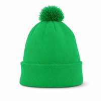 FLEX Acrylic POM POM BEANIE thumbnail 65 kelly green front