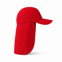 7504 Flex Cotton Legionnaire Caps with Adjustable Velcro Strap thumbnail 68 red right
