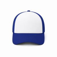 Rapper Flex High Crown Trucker Cap with Mesh Panels thumbnail 68 royal hat white front front