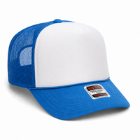 Ottocap 39165 High Crown Foam trucker with rope thumbnail 223 neon blue white neon blue angle