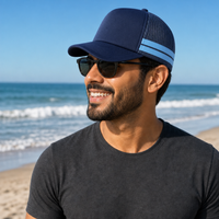 Flex Stripe A Frame High Profile Trucker Cap thumbnail 47 navy sky moodboard