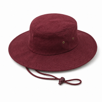 Brushed Heavy Cotton Wide Brim Hat with Adjustable Chin Strap thumbnail 30
