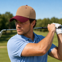 A Frame Flex Cap with Adjustable Snapback and Premium Cotton thumbnail 216 khakhi maroon moodboard