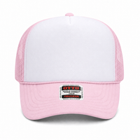 Ottocap 39165 High Crown Foam trucker with rope thumbnail 126 soft pink white soft pink front