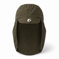 Flex 4057 Water Resistant Legionnaire Caps with Adjustable Strap thumbnail 38 khaki front