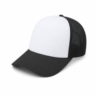 Rapper Flex High Crown Trucker Cap with Mesh Panels thumbnail 53 charcoal hat white front angle