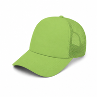 Rapper Flex High Crown Trucker Cap with Mesh Panels thumbnail 118 black hat lime front angle