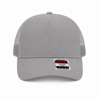 Ottocap 32285 A-Frame 5-Panel Mesh Back Trucker Hat thumbnail 50 grey front