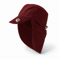 Flex 4057 Water Resistant Legionnaire Caps with Adjustable Strap thumbnail 6 maroon angle